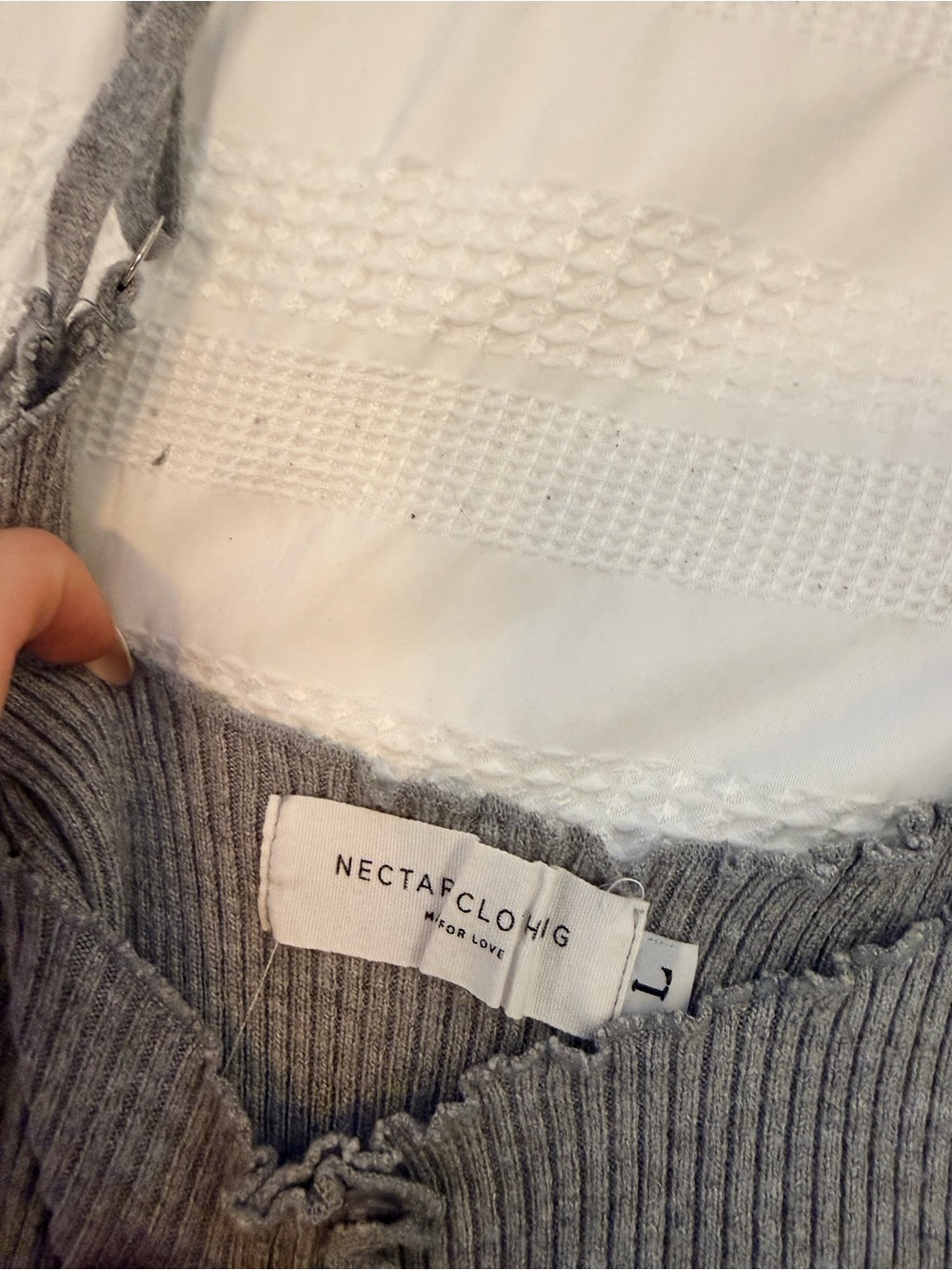 Gray Ribbed Button-Down Cami Tank - Picture 2 of 3